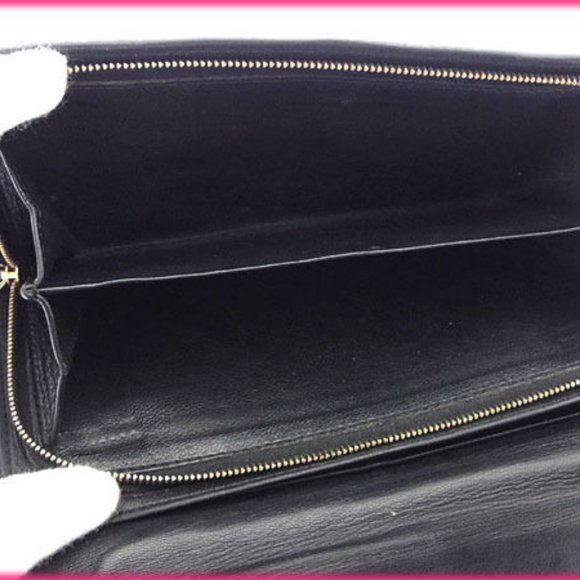 Bottega Veneta Wallet Purse Intrecciato Black Gold Woman Authentic Used - Picture 4 of 5